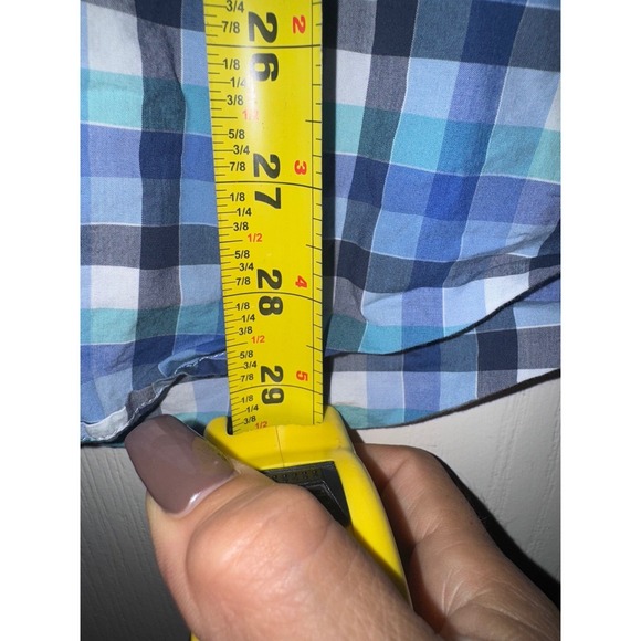 johnnie-O blue plaid men's long sleeve shirt size large - Picture 4 of 7